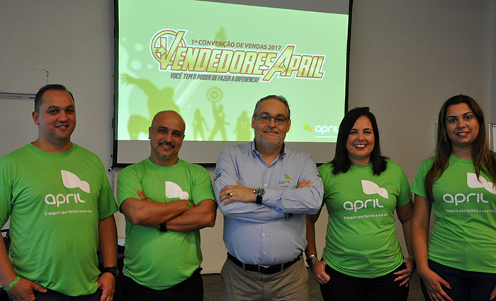 Celso Andrade, Carlos Luz, Claudio Brito e Erica Souza, eq de Mkt com o CEO, Agnaldo Abrahão