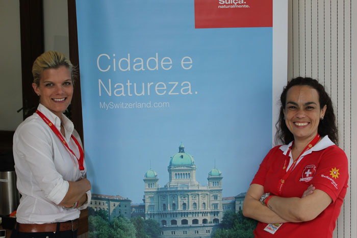Christina Gläser e Fernanada Maldonado, do Turismo da Suíça