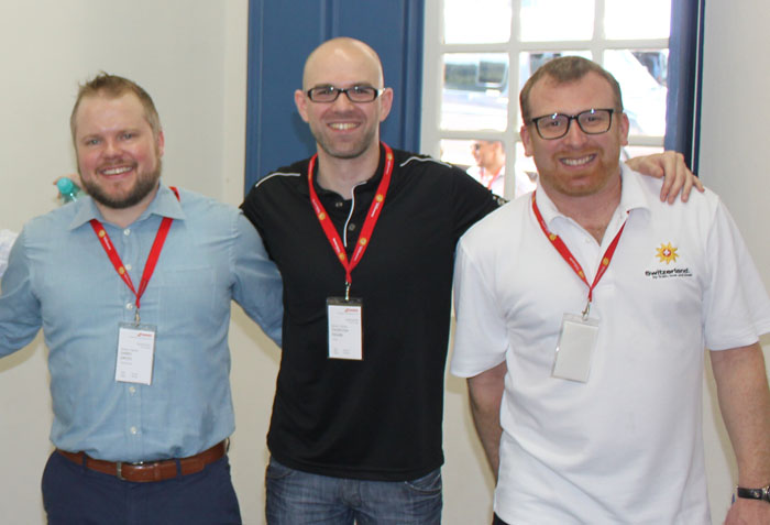 Dario Gross, da Jungfrau Railways, Thorsten Frohn, de St. Moritz, e Andreas Nef, do Swiss Travel System (2)