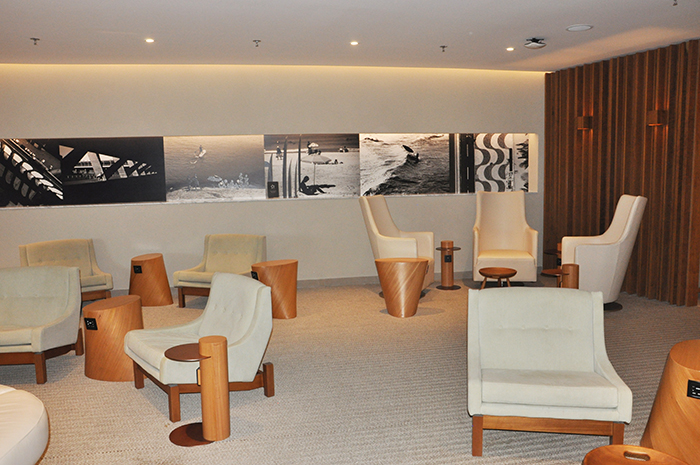 Decoração moderna no lounge da Star Alliance Decoração moderna no lounge da Star Alliance