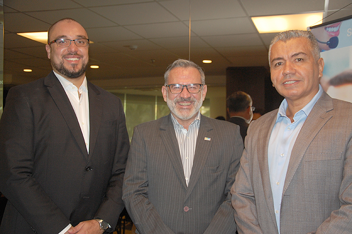 Eduardo Cordeiro e Carlos Nascimento, da Collection, com Clóvis Casemiro, da IGLTA