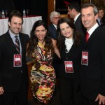 Emerson Sanglard e Christophe Didier, da Copa Airlines, com Alessandra Tortora, da Alitalia, e Jaqueline Ledo, da Copa Airlines