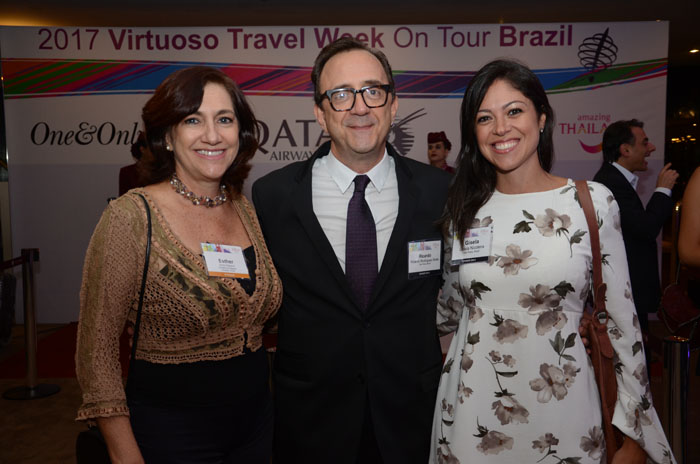 Esther Rapoport, da One&Only Resorts, Ricardo Rodrigues Alves e Gisela Nicotera, da Ama Waterways