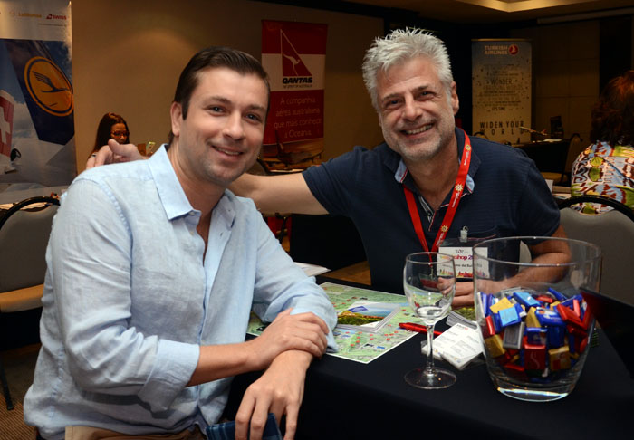 Gilberto Junqueira, da Orbee Viagens, e Andreas Frizzoni, da Lake Geneva Region