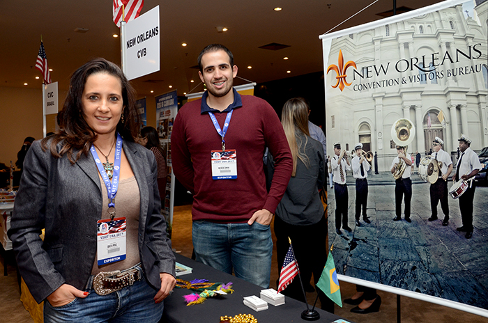 Gisela Perez e Matheus Santos, da New Orleans CVB