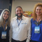 Janaína Joia, da Globo Tur, Thiago Oliveira, da TCW, e Sandra Luck, da Luck Viagens
