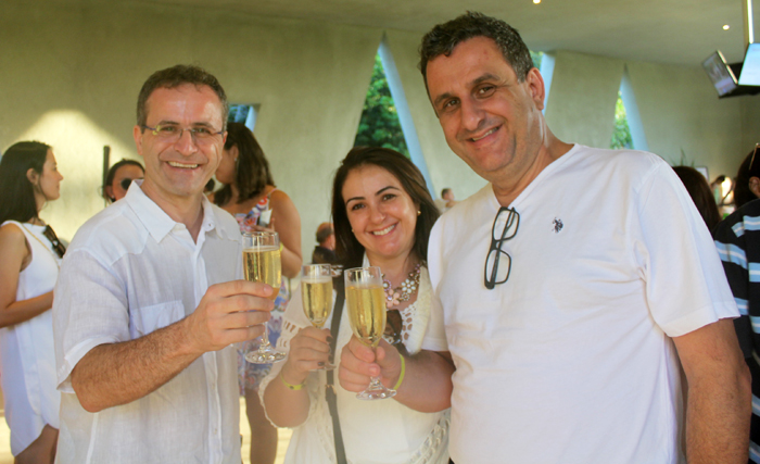 Luigi Rotunno com Claiton Armelin e Patrícia, da CVC