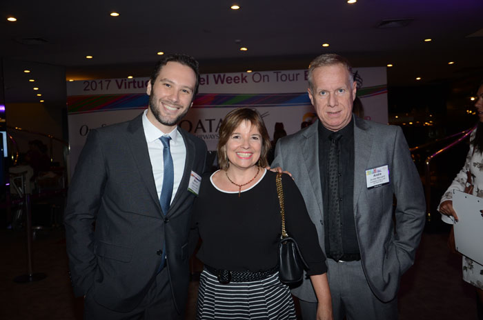 Marco Ferrer, da Oceania Cruises, Estela Farina e Andre Mercanti, da Norwegian Cruise Line