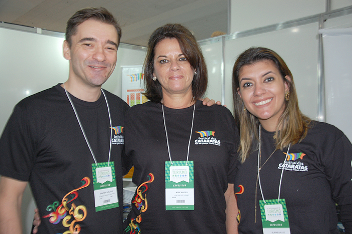 Marcos Welder, Mira Angeli e Elaine Musolino, do Festival das Cataratas