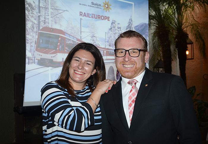 María Corinaldesi, da Rail Europe e Andy Nef, da Swiss Travel System