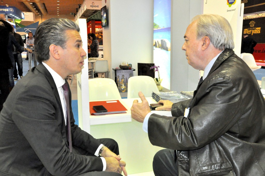 O bate-papo entre o candidato, Felipe Carreras, e o atual presidente do Fornatur, Nilo Sergio Felix O bate-papo entre o candidato, Felipe Carreras, e o atual presidente do Fornatur, Nilo Sergio Felix