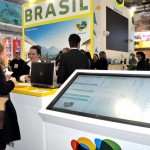 Recepção do estande do Brasil