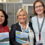 Rosa Masgrau, do M&E, entre Adriana Martins e Débora Creutzberg, da Berg Tur