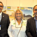 Rosa Masgrau, do M&E, entre Bruno Mesquita e Claudio Junior, do Festival JPA