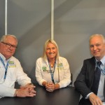 Roy Taylor e Rosa Masgrau, do M&E, e Thierry Nicolas, da Transnico International