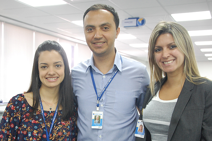 Thaise Salzgeber, André Torres e Thaís Medina, do Marketing da Trend