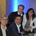 Leopoldo Tiberi, Marcos Barberis e Diego Piquin, de Bariloche, com Carolina Ciliberto, do governo de Rio Negro
