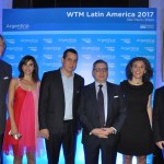 Willy Patts, VP da Câmara de Turismo, Natália Pisoni, da Inprotur, Alejandro Lastra, secretário de Turismo, Luis Castillo, Cônsul geral, Carolla Yacon, esposa, e Roberto Palais, secretário executivo da Inprotur