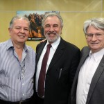 Manoel Nogueira, da JVC, Celso Guelfi, da GTA, e Miguel Andrade, da Transmundi