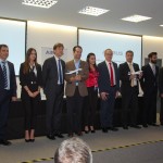 Diretores da Azul e Airbus reunidos no palanque