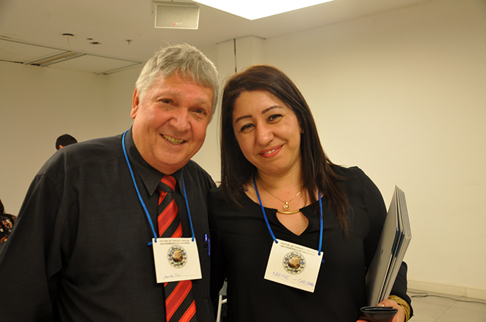 Karine Barile, do Cesar Business e Aquiles Pires, do HTS Hotels Karine Barile, do Cesar Business e Aquiles Pires, do HTS Hotels