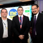 Endrigo Santos, da CVC, Felipe Lemos, da Avianca, e Marcel Ito, da Shift