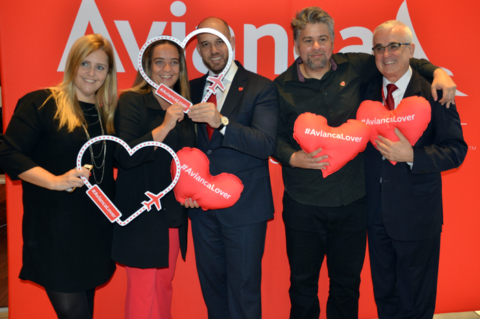 Flavia Zülzke, da Avianca, Marcia Esteves da Grey, Frederico Pedreira, da Avianca, Adriano Matos, da Grey, e Tarcisio Gargioni, da Avianca