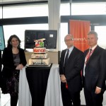José Efromovich, da Avianca, Javiera Cruz, subsecretária de Turismo do Chile, Jaime Binder, da Junta de Aeronáutica Civil, Nicolas Claude, gerente do Aeroporto, e Carlos Duarte, embaixador do Brasil no Chile