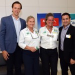 Bruno Giovanni, do RIOgaleão, Rosa e Mari Masgrau, do M&E, e Rogério Mendes, da CVC