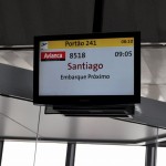 O painel do GRU pela 1ª vez mostrava uma operação da Avianca para Santiago