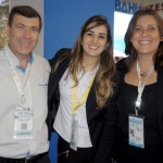 Eduardo Calamari, da Travelport, Melanie Teixeira, da Omnibees, e Fernanda Florio, da Bourbon