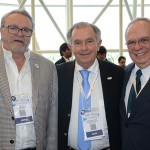 Goiaci Guimarães, com Afranio Lages, da Abav, e Aristide Cury, do Skal