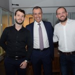 Luis Carlos Vargas, da Travelport, entre Gabriel Barreiros e Alexandre Arruda, da Argo