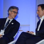 Marco Ferraz, presidente a Clia Abremar, e João Dória, prefeito de São Paulo