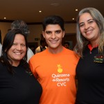 Marília Gabriela e Luciene ferreira, da Itapoã Viagens, e Bruno Matos, da CVC