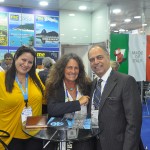 Rafaela Gross, do Visit Florida, Mari Masgrau, do M&E e Orlando Palhares, da CVC