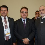 Tufi Neto e Vinicius Lummertz, da Embratur, e Benjamín Liberoff, ministro do Uruguai