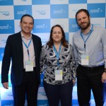 Vicente Brasil, da CVC, Debora Quaglio, da Flytour, e Luciano Guimarães, da Rextur Advance