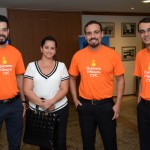 Wellington Lemos, Diogo Campos e Emanuel Coelho, da CVC, com Karla Bernardo, da Ver Gerais Viagens