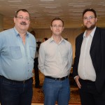 Gilfred Husken e Rafael Beatrice, da Opções Turismo, e Gustavo Pillar, da Pillar Turismo