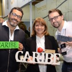 Jorge Souza e Roberto Sanches, da Orinter, com Ângela Martinez, do Barceló Hotels