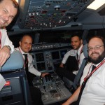 Esta é a equipe que comandou o voo para NY: comandante Muradas, comandante Ozom, copiloto Thiago e copiloto Ziolkowski
