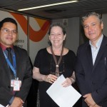 Eddy Luis, da Amaszonas, Miriam Cutz, da TurisRio, e Luiz Strauss, da Abav-RJ