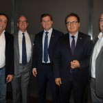 Paulo Ornelas, da Abreu, Terry Dale, CEO da USTOA, Marx Beltrão, Ministro do Turismo, Vinicius Lummertz, presidente da Embratur, e Michael Nagy, do Rio CVB