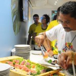 Camarote contou até com bufê de comida japonesa