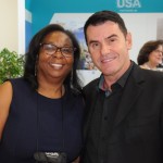 Carolyn Jones, do Visit Florida, e Claudio Dasilva, do M&E
