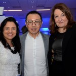 Monica Samia e Magda Nassar, da Braztoa, com Bruno Assami, da Unibes Cultural