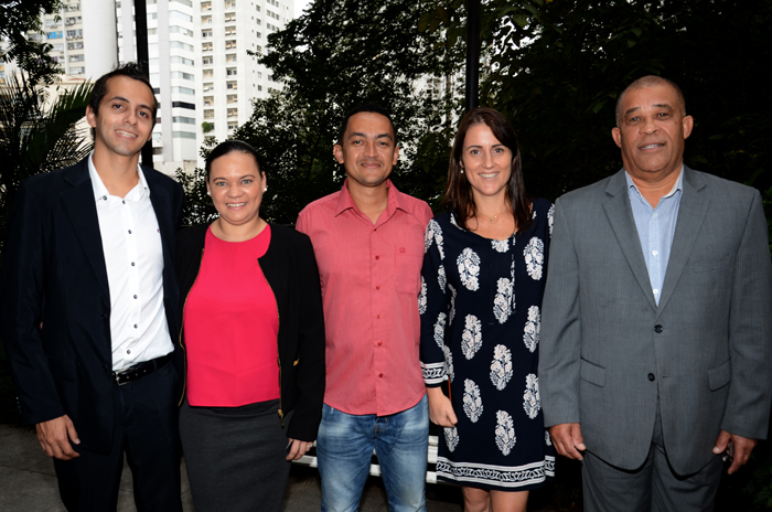 Vinicius Pereira, da GVA, Natacha Servina, Don Julie e David Germain, do Turismo de Seychelles Vinicius Pereira, da GVA, Natacha Servina, Don Julie e David Germain, do Turismo de Seychelles