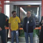 Marcos, Rivelino e o sósia de Neymar Jr durante o discurso de Paulo Kakinoff