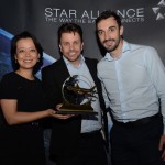 Claudia Shishido, da Avianca, André Khouri e Rafael Monteiro, da CNT